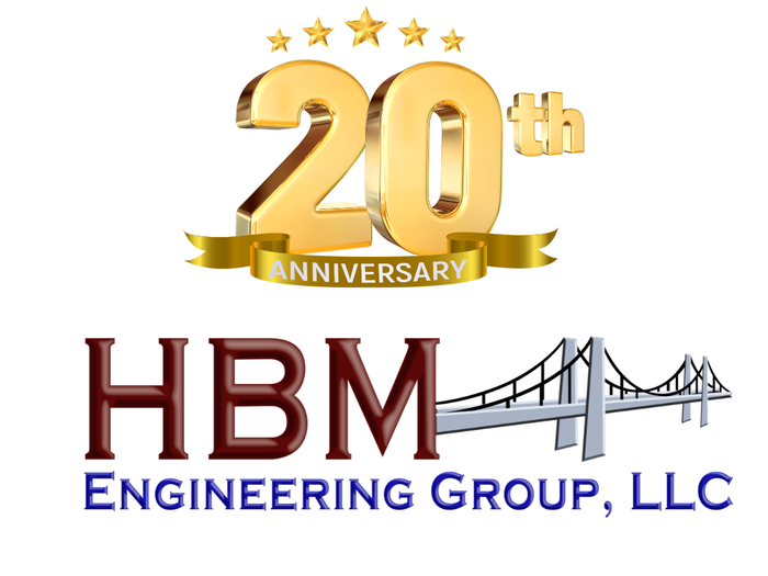 HBM 20th Anniversary commemorative logo above the HBM Engineering Group logo.